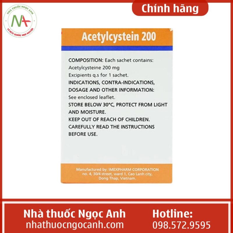 Thu C Acetylcystein Mg Imexpharm Gi Bao Nhi U Mua U