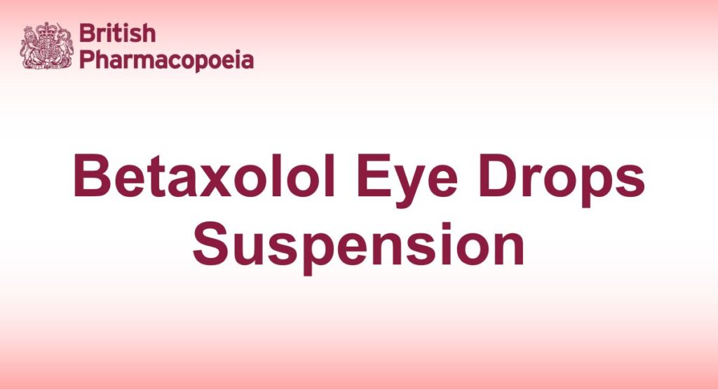 Betaxolol Eye Drops, Suspension