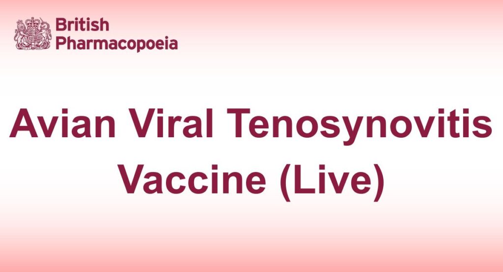 Avian viral tenosynovitis vaccine