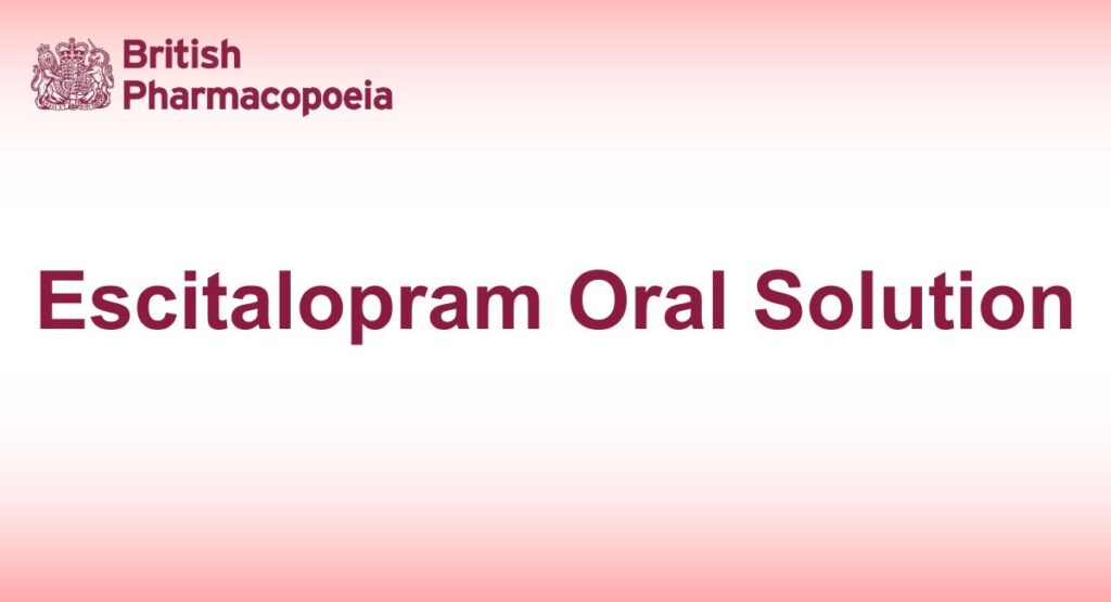 Escitalopram Oral Solution