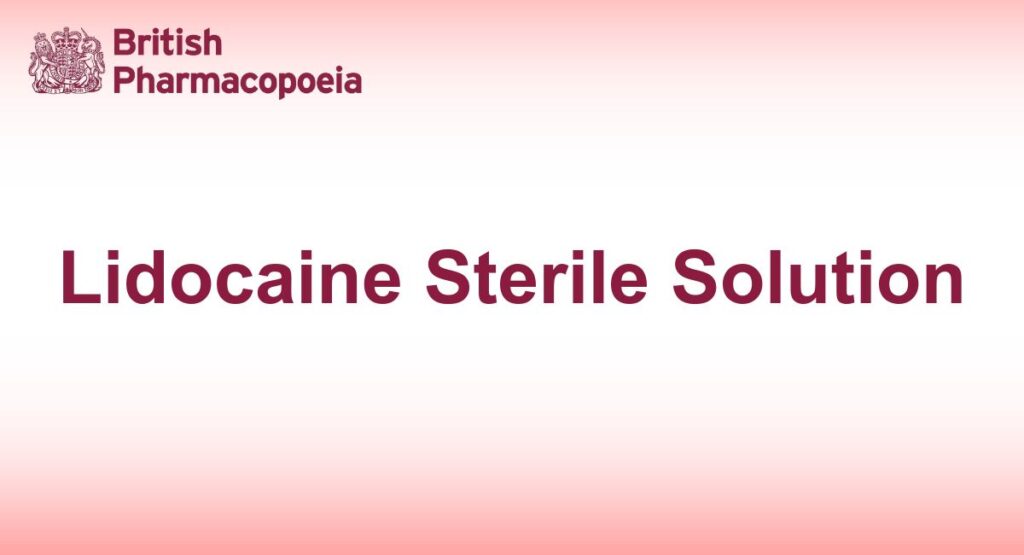 Lidocaine Sterile Solution