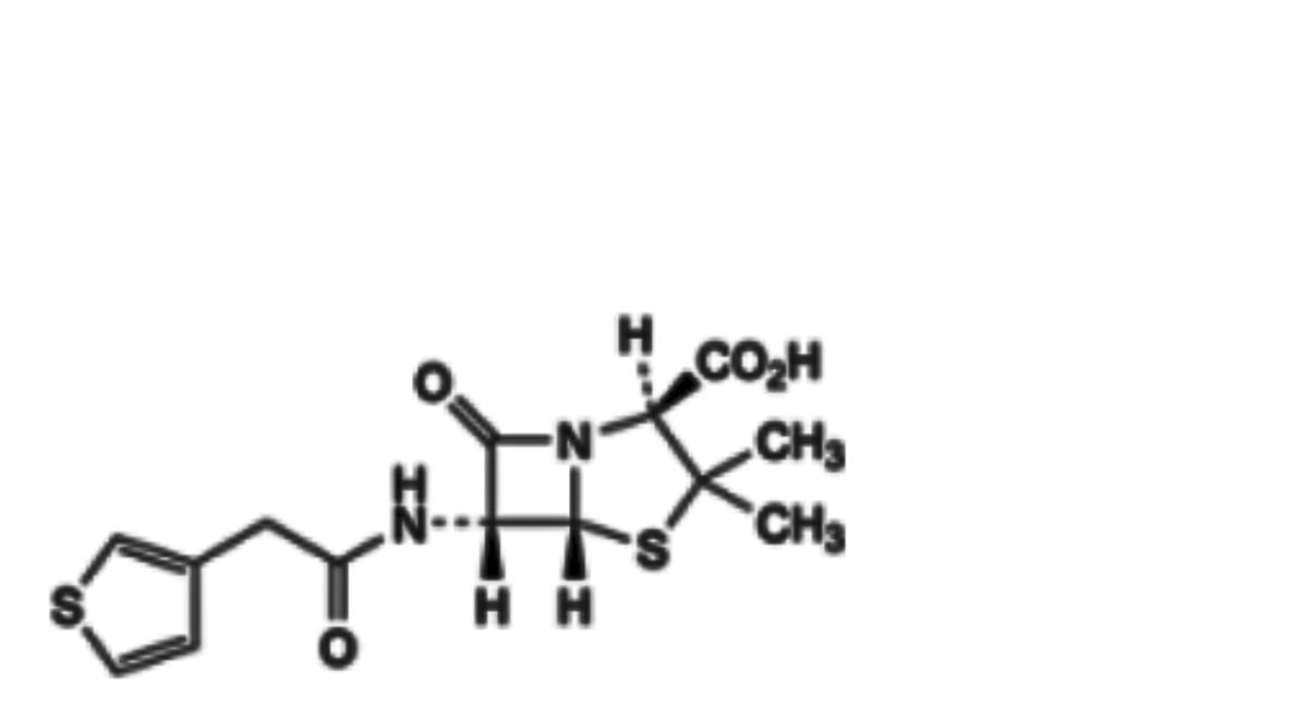 A. (2S,5R,6R)-3,3-dimethyl-7-oxo-6-[[(thiophen-3-yl)acetyl]amino]-4-thia-1-azabicyclo[3.2.0]heptane-2-carboxylic acid (decarboxyticarcillin),