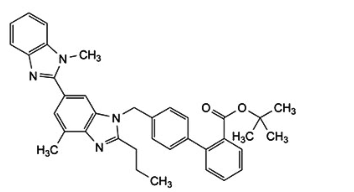 C. tert-butyl 4′-[[4-methyl-6-(1-methyl-1H-benzimidazol-2-yl)-2-propyl-1H-benzimidazol-1-yl]methyl][1,1′-biphenyl]-2- carboxylate,