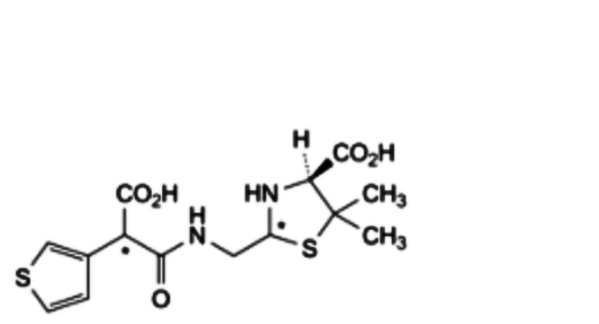E. (4S)-2-[[[2-carboxy-2-(thiophen-3-yl)acetyl]amino]methyl]-5,5-dimethylthiazolidine-4-carboxylic acid (penilloic acids of ticarcillin)