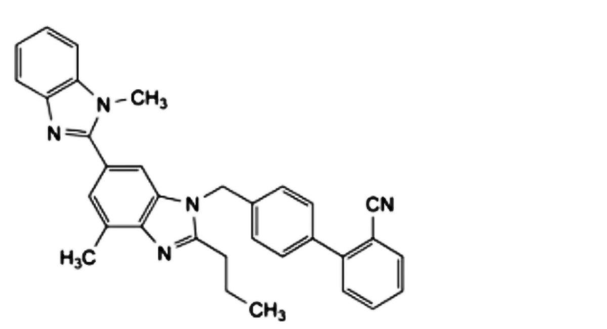 G. 4′-[[4-methyl-6-(1-methyl-1H-benzimidazol-2-yl)-2-propyl-1H-benzimidazol-1-yl]methyl][1,1′-biphenyl]-2-carbonitrile,