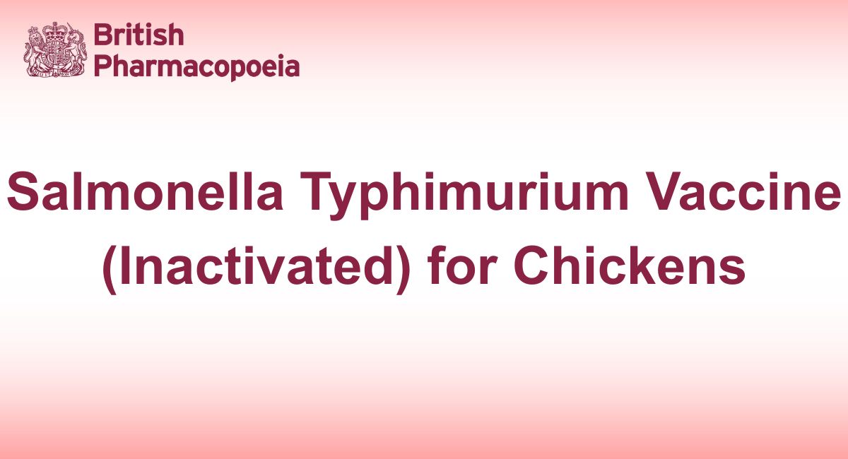 Salmonella Typhimurium Vaccine (Inactivated) for Chickens- Definition ...