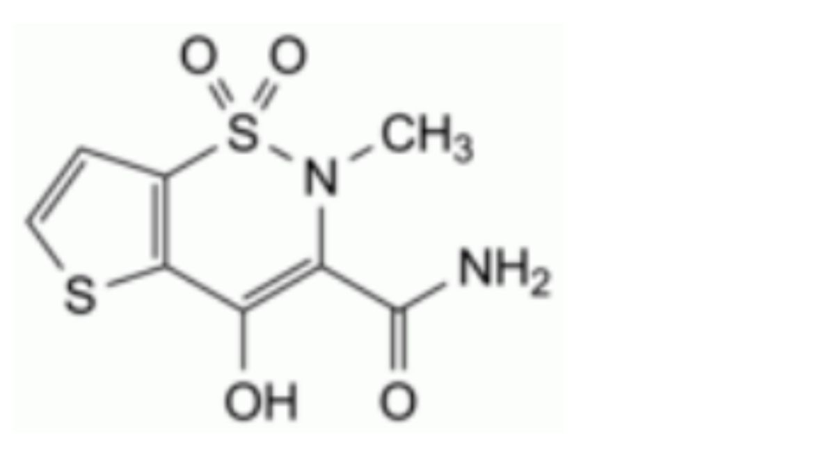 G. 4-hydroxy-2-methyl-2H-thieno[2,3-e]1,2-thiazine-3-carboxamide 1,1-dioxide,