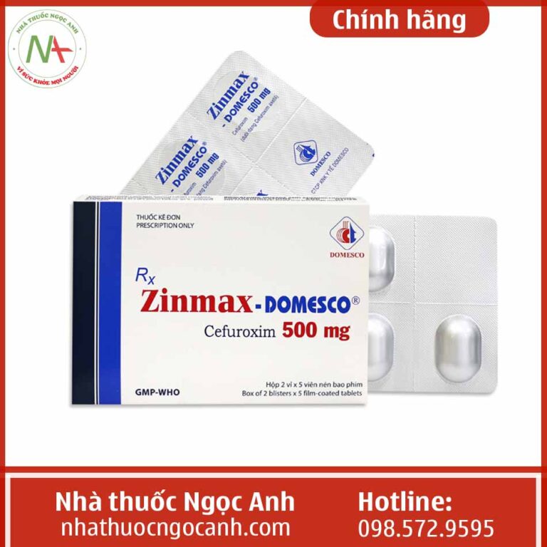 Hộp thuốc Zinmax-Domesco 500mg