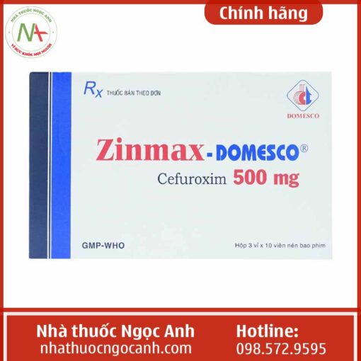 Hộp thuốc Zinmax-Domesco 500mg