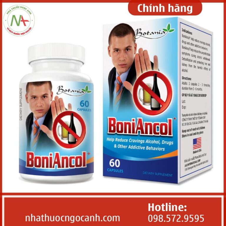 Viên uống BoniAncol Botania giảm cảm giác thèm rượu và thói quen gây nghiện khác (60 viên)