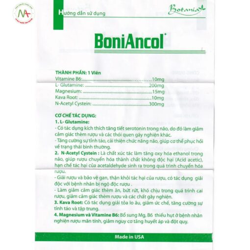 Hướng dẫn sử dụng BoniAncol