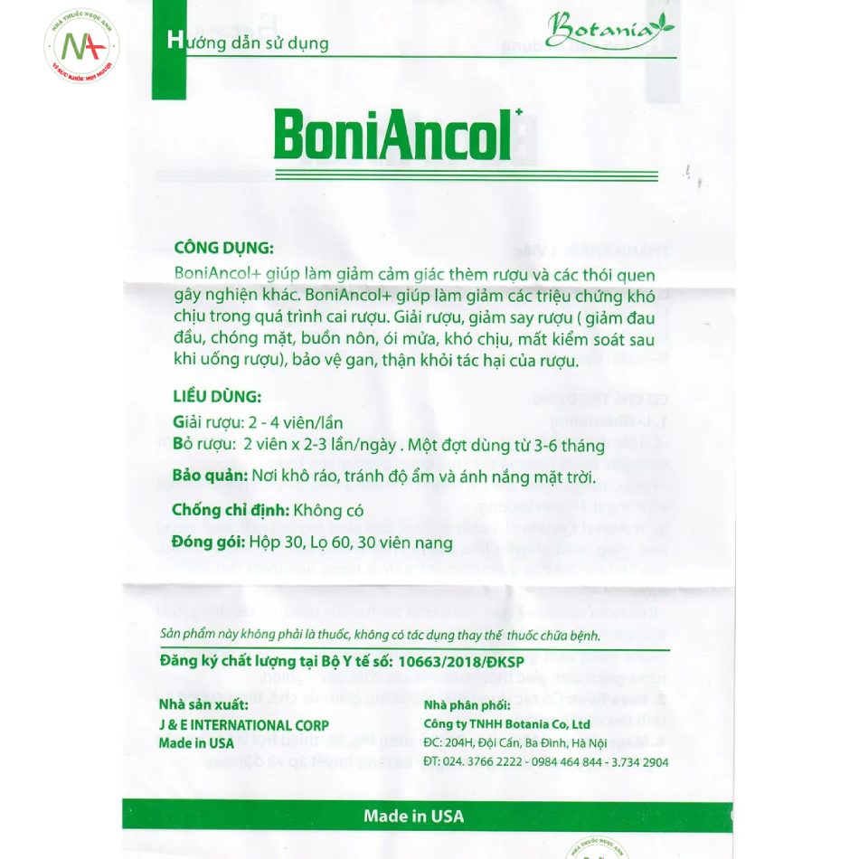Hướng dẫn sử dụng BoniAncol 