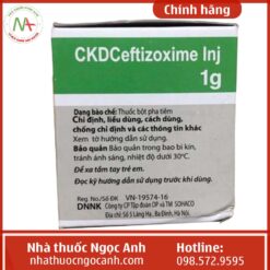 Hộp thuốc CKDCeftizoxime Inj. 1g