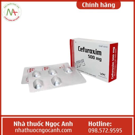 Cefuroxim 500 mg Pharimexco-Công dụng chủ yếu của thuốc là điều trị các nhiễm khuẩn đường hô hấp dưới ở mức độ nhẹ