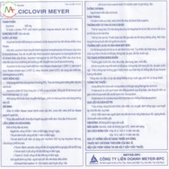 Hướng dẫn sử dụng thuốc Aciclovir Meyer