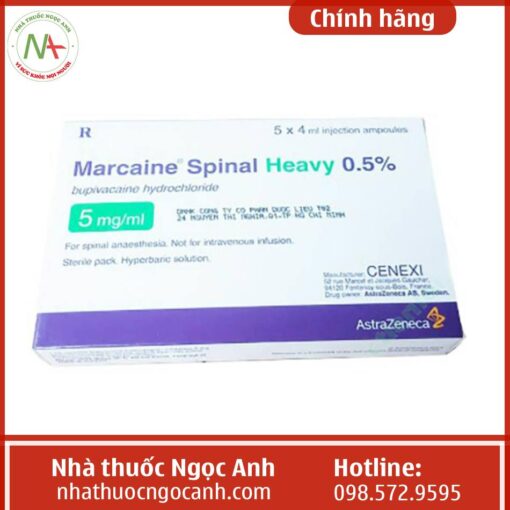 Thuốc Marcaine Spinal Heavy mặt ngang