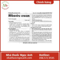 Thuốc Mibeviru cream - Thuốc dùng ngoài