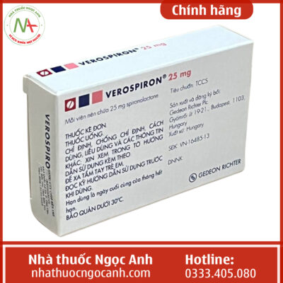Hộp thuốc Verospiron 25 mg