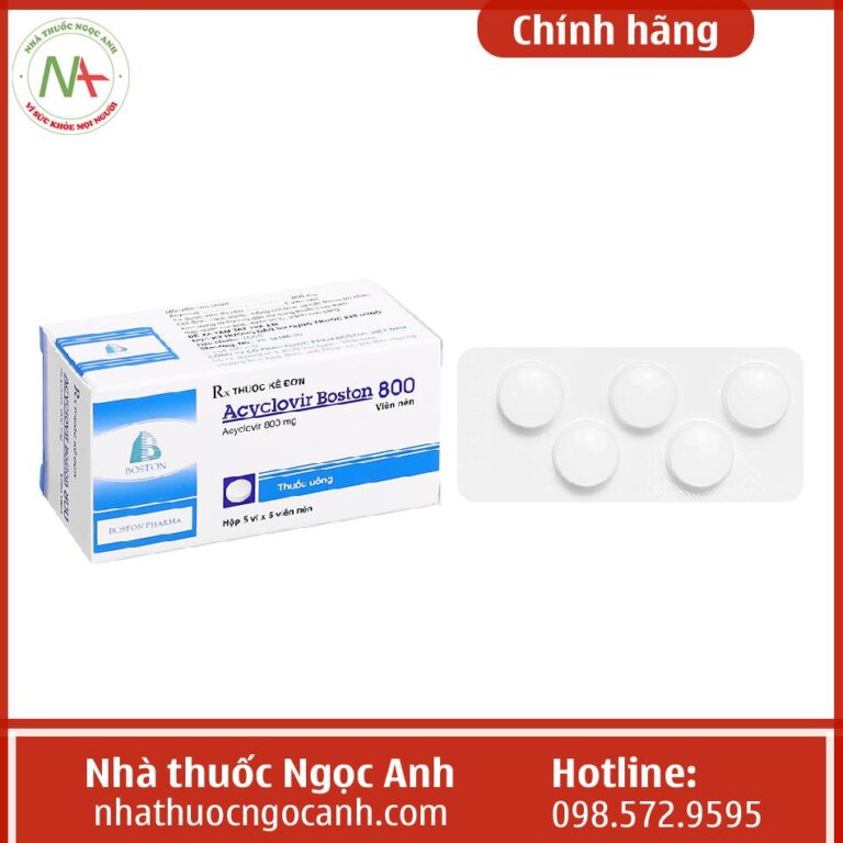 Hình ảnh hộp thuốc Acyclovir Boston 800