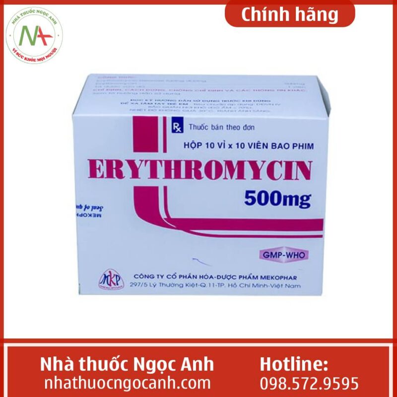 Thuốc Erythromycin 500mg Mekophar Là Thuốc Gì Giá Bao Nhiêu Mua ở đâu