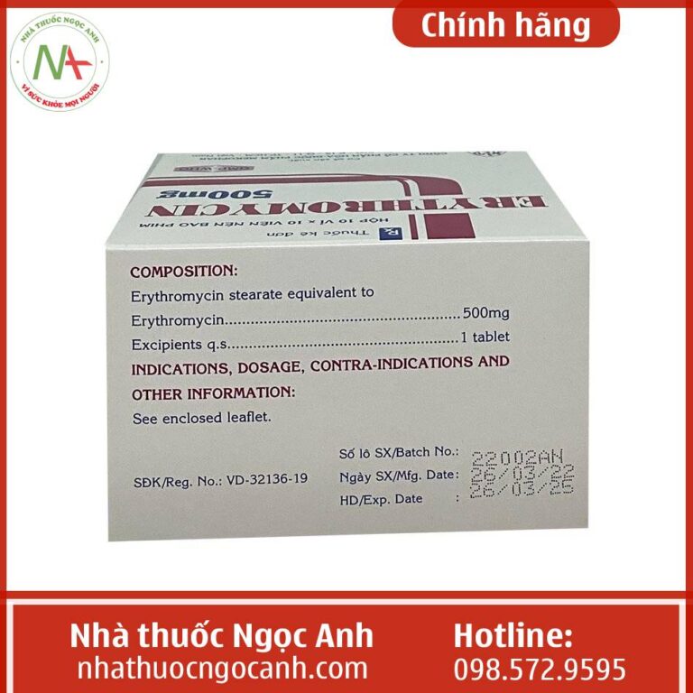 Thuốc Erythromycin 500mg Mekophar Là Thuốc Gì Giá Bao Nhiêu Mua ở đâu