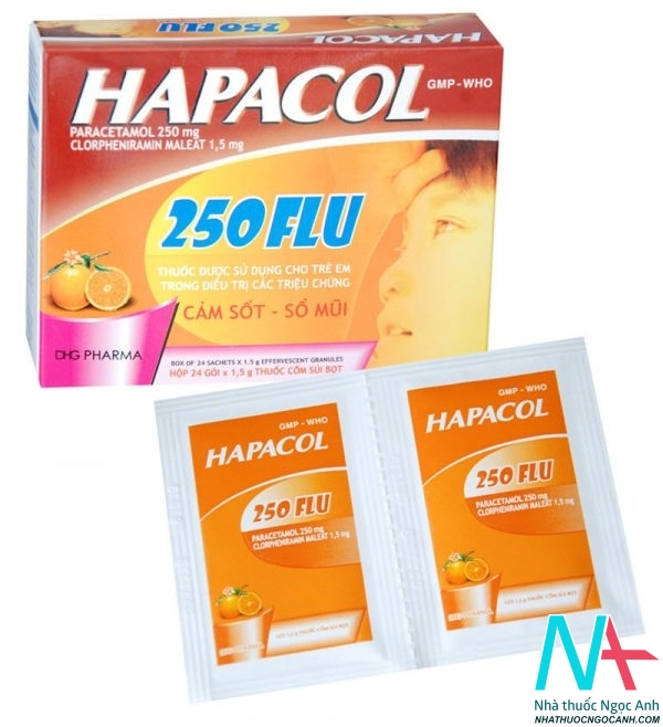 Thuốc HAPACOL paracetamol 250 - giảm đau hạ sốt cho trẻ em