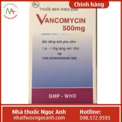 Hình ảnh hộp thuốc Vancomycin 500mg Bidiphar