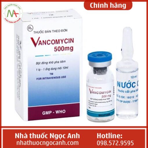 Hình ảnh hộp thuốc Vancomycin 500mg Bidiphar