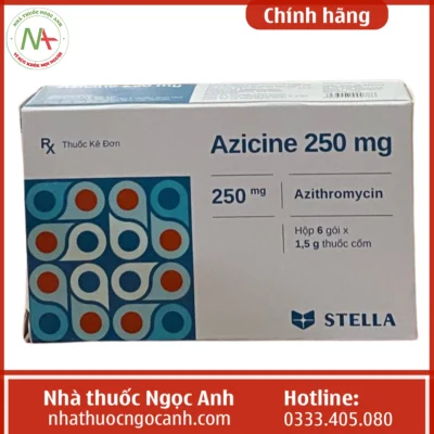 Hộp thuốc Azicine 250mg Stella