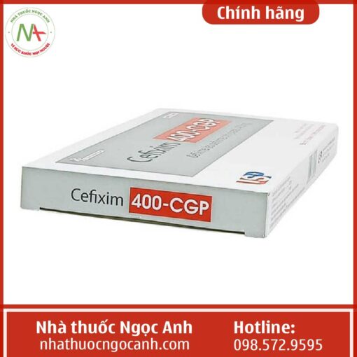 Mặt trước hộp thuốc Cefixim 400-CGP