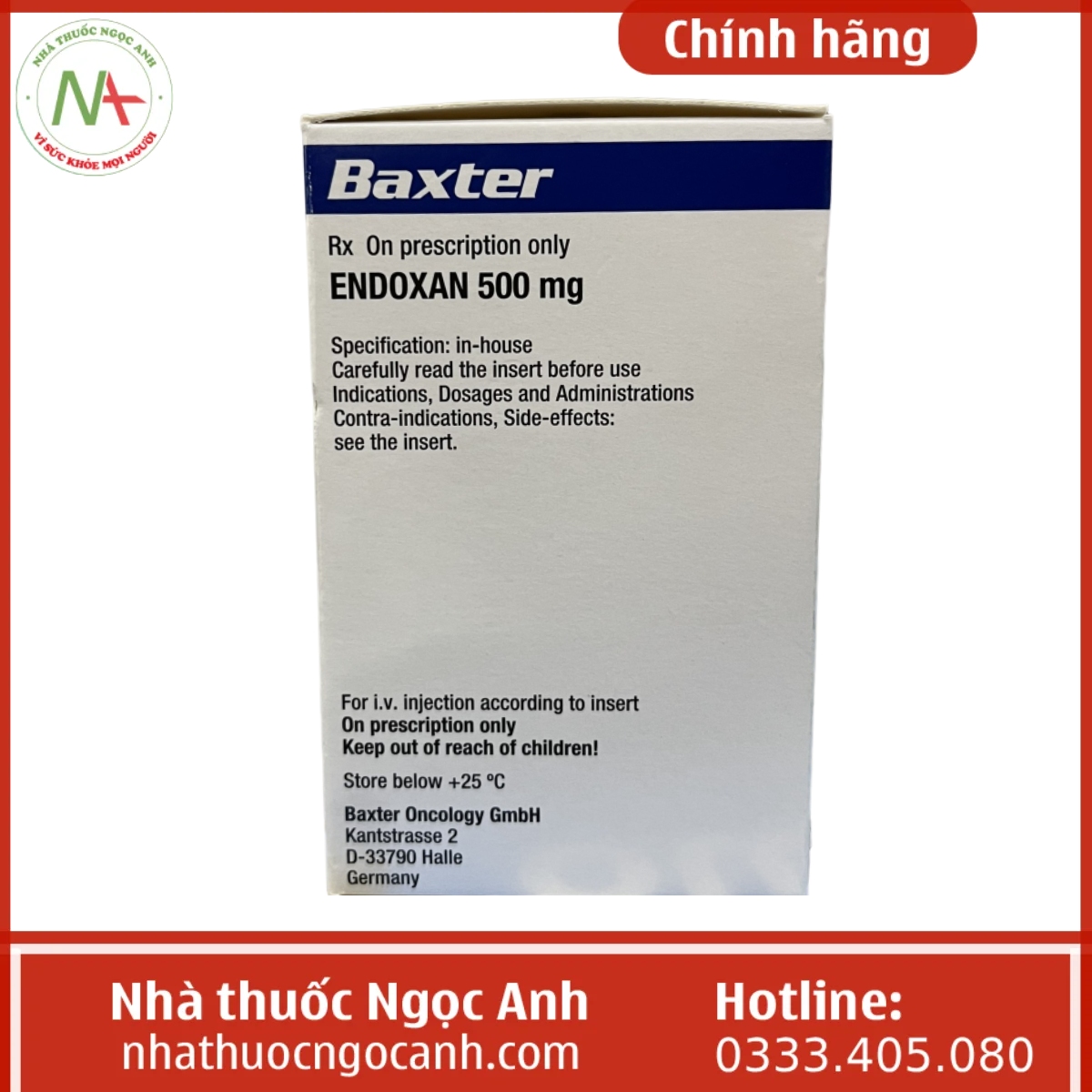 Hộp thuốc Endoxan 500mg Baxter