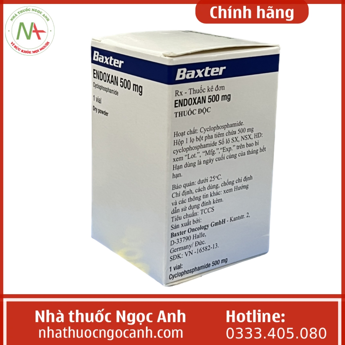 Hộp thuốc Endoxan 500mg Baxter