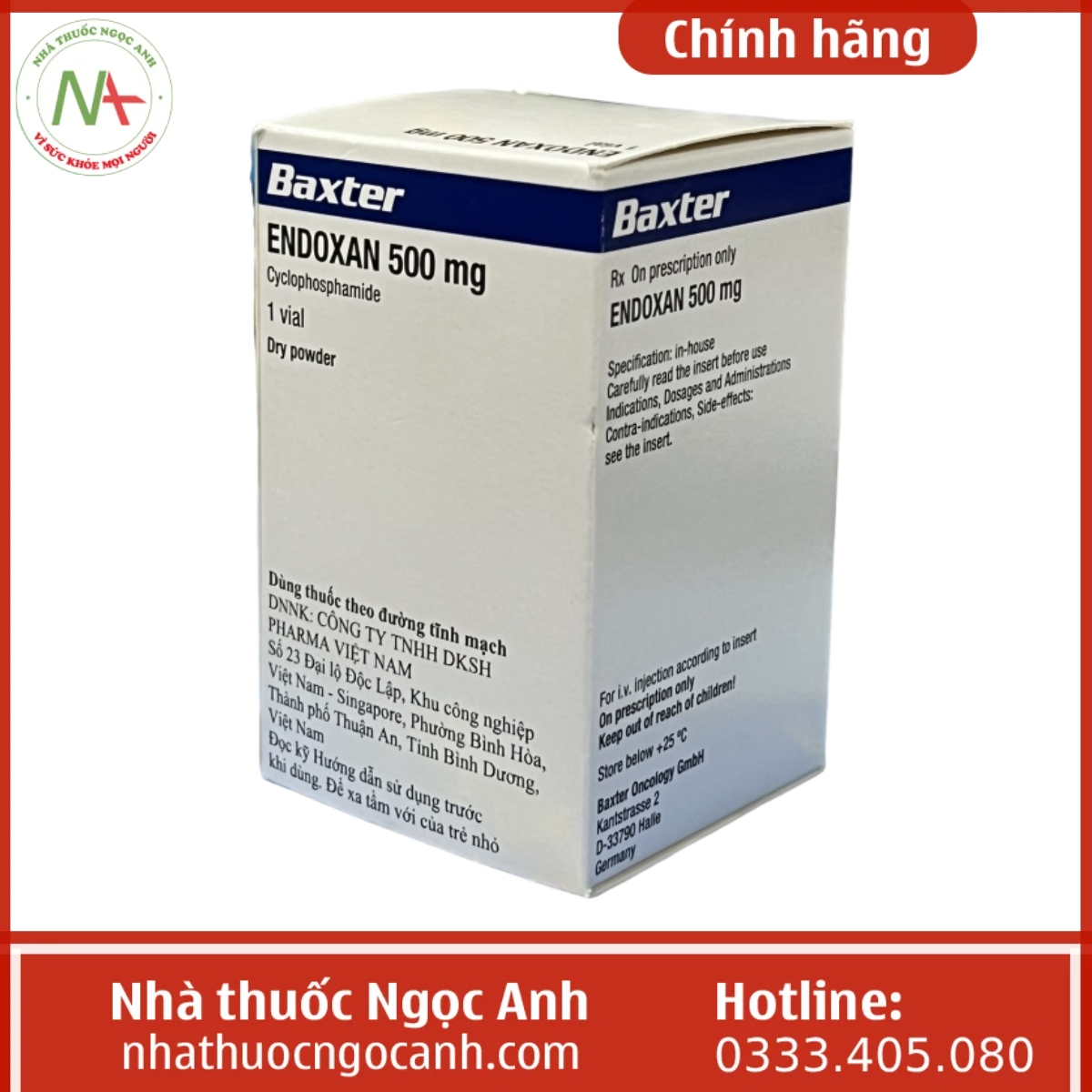 Hộp thuốc Endoxan 500mg Baxter