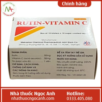 Hộp thuốc Rutin-Vitamin C Mekophar