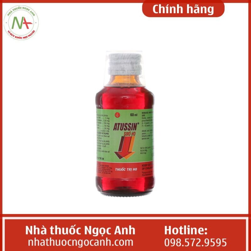 Thuốc ho Siro Atussin 60ml liều dùng, giá bao nhiêu, mua ở đâu?