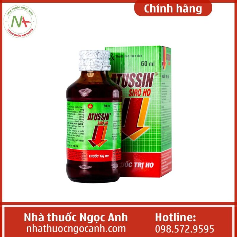 Thuốc ho Siro Atussin 60ml liều dùng, giá bao nhiêu, mua ở đâu?