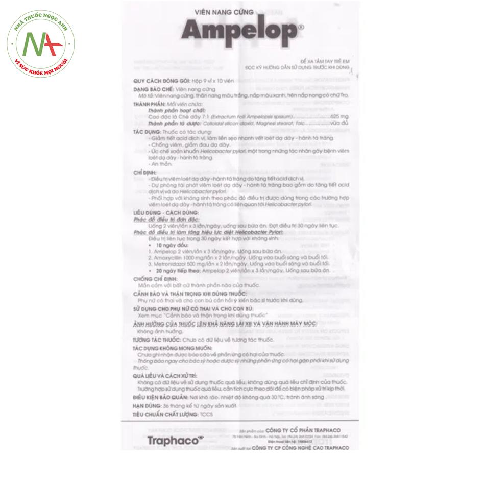 Tờ hướng dẫn sử dụng thuốc Ampelop