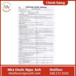 hướng dẫn sử dụng cephalexin 1