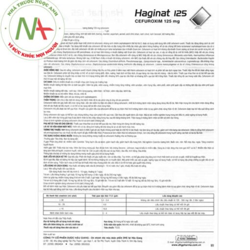 Hướng dẫn sử dụng thuốc haginat 125mg