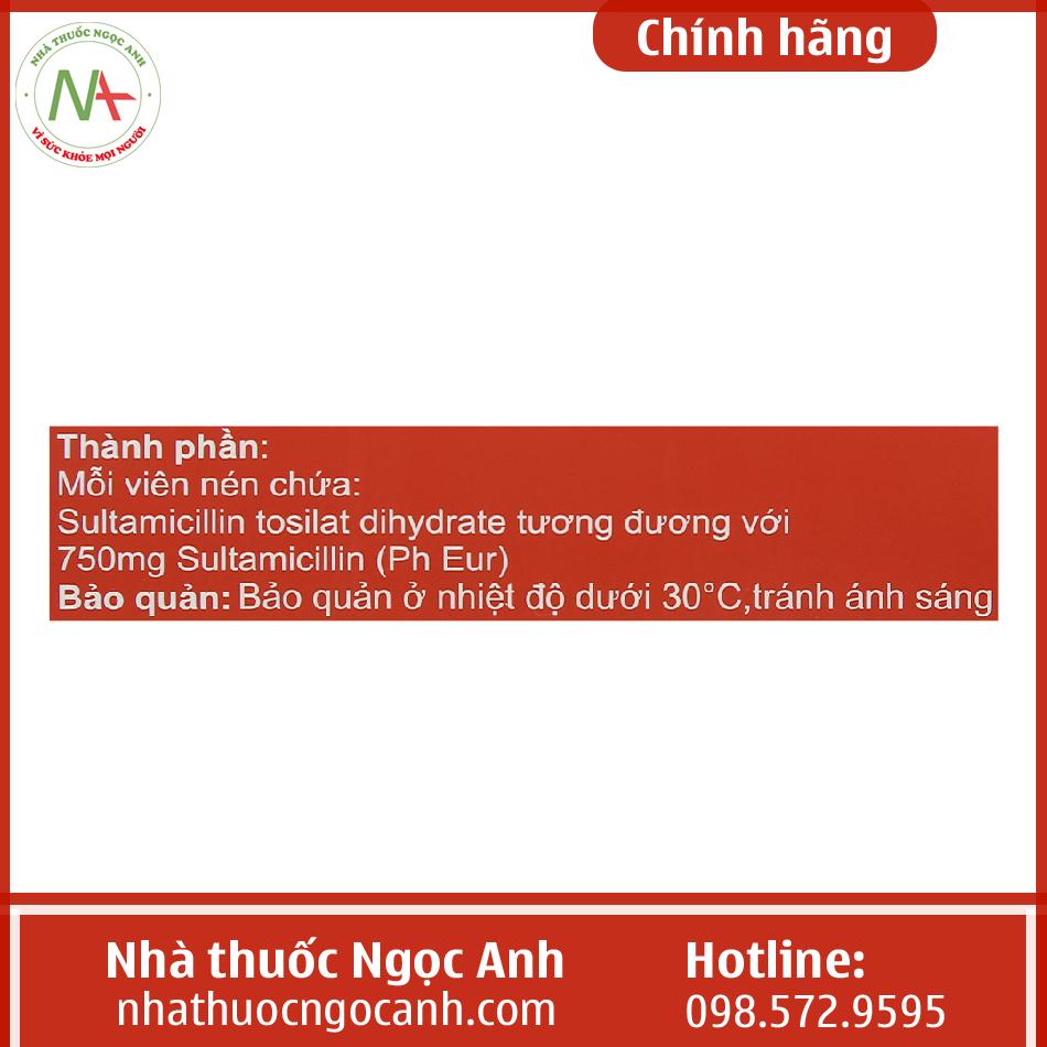 Hình ảnh hộp thuốc sulcilat 750mg