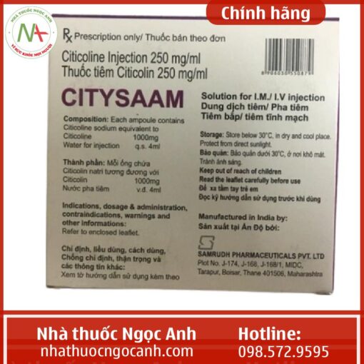Tác dụng Citysaam 250 mg/ml