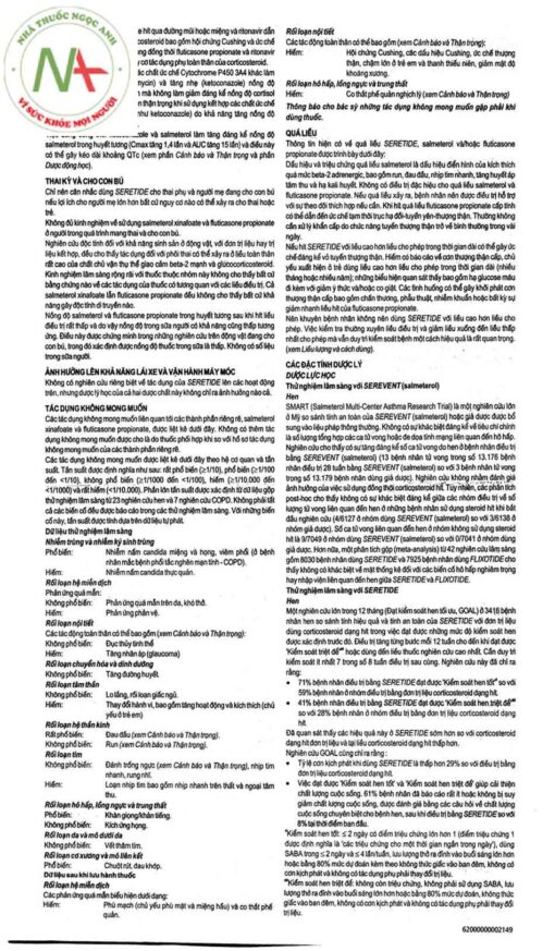 Tờ hướng dẫn sử dụng thuốc Seretide Evohaler DC 25/250mcg