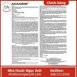 Hướng dẫn sử dụng thuốc Adagrin 50mg