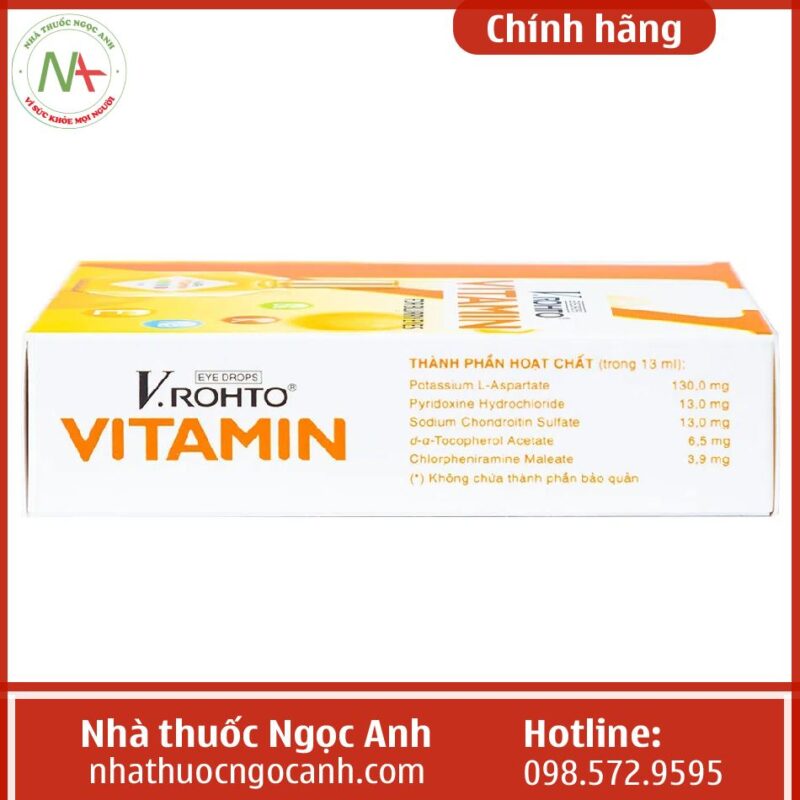 Thuốc nhỏ mắt V.rohto Vitamin vàng công dụng, giá bao nhiêu, mua ở đâu