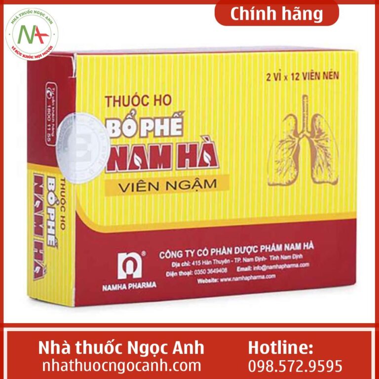 Hình ảnh hộp thuốc ho bổ phế nam hà viêm ngậm