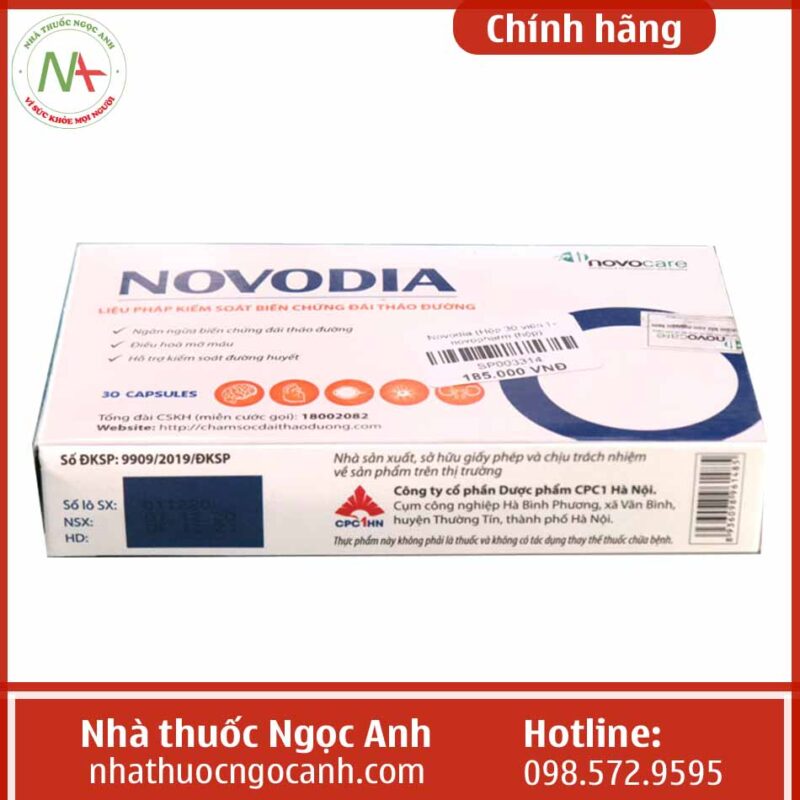 Novodia Thuốc Novodia là thuốc gì, có tác dụng gì, giá bao nhiêu, mua ở đâu