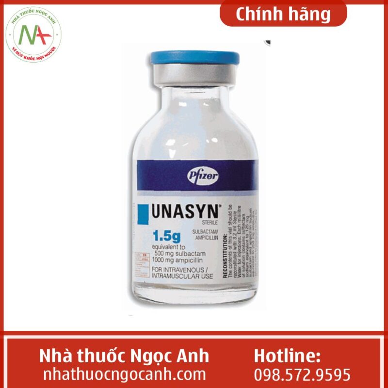 Thuốc tiêm Unasyn 1,5g Công dụng, liều dùng, lưu ý tác dụng phụ