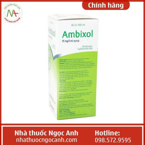 Hộp thuốc Ambixol 15mg/ 5ml