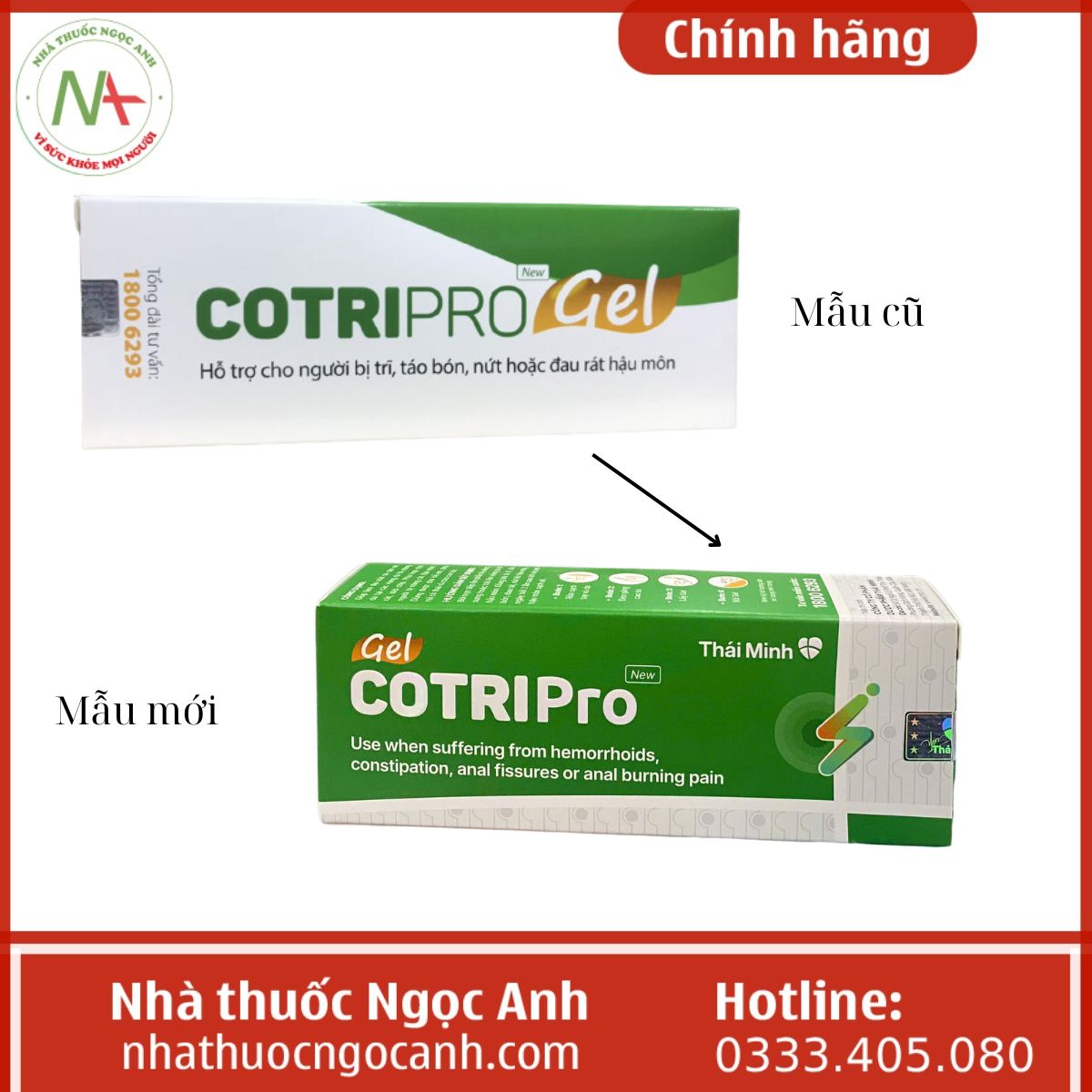 Thông báo thay đổi bao bì Cotripro Gel