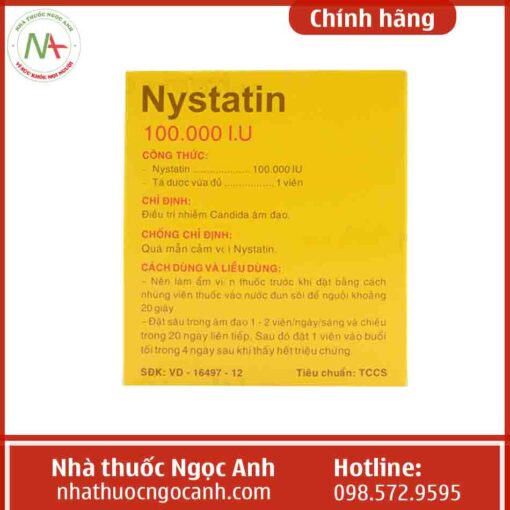 Hộp thuốc Nystatin 100.000 IU F.T Pharma